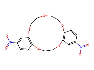 2,13-dinitro-6,7,9,10,17,18-hexahydrodibenzo[b,h][1,4,7,10,13]pentaoxacyclopentadecine structure