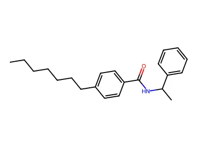 4-heptyl-N-(1-phenylethyl)benzamide structure