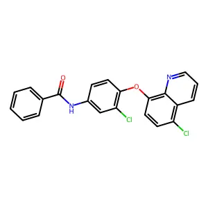 N-{3-chloro-4-[(5-chloroquinolin-8-yl)oxy]phenyl}benzamide structure
