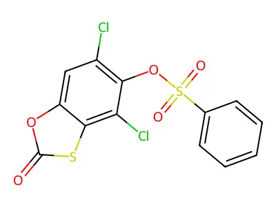 4,6-Dichloro-2-oxo-2H-1,3-benzoxathiol-5-YL benzenesulfonate structure