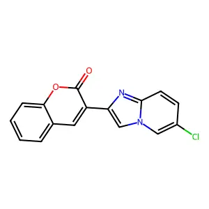 3-(6-chloroimidazo[1,2-a]pyridin-2-yl)-2H-chromen-2-one structure