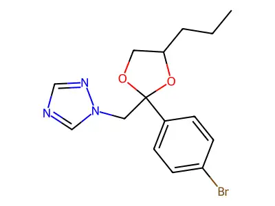 1-{[2-(4-bromophenyl)-4-propyl-1,3-dioxolan-2-yl]methyl}-1H-1,2,4-triazole structure