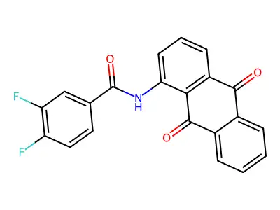 N-(9,10-dioxo-9,10-dihydroanthracen-1-yl)-3,4-difluorobenzamide structure