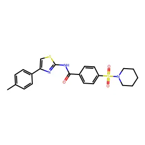 N-[4-(4-methylphenyl)-1,3-thiazol-2-yl]-4-(piperidine-1-sulfonyl)benzamide structure