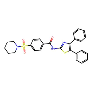 N-(4,5-diphenylthiazol-2-yl)-4-(piperidin-1-ylsulfonyl)benzamide structure