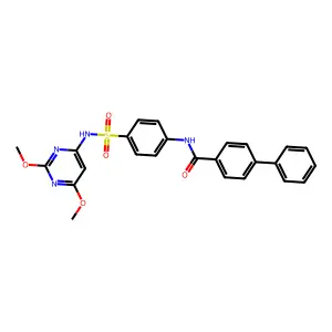 N-[4-[(2,6-dimethoxypyrimidin-4-yl)sulfamoyl]phenyl]-4-phenylbenzamide structure