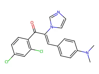 1-(2,4-dichlorophenyl)-3-(4-dimethylaminophenyl)-2-imidazol-1-ylprop-2-en-1-one structure