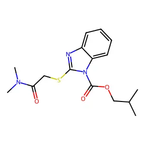 Benzimidazole-1-carboxylic acid, 2-dimethylaminocarbonylmethylthio-, isobutyl ester structure