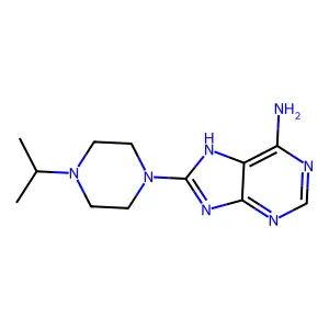 8-(4-propan-2-ylpiperazin-1-yl)-7H-purin-6-amine structure