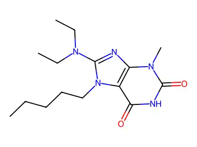 8-(diethylamino)-3-methyl-7-pentyl-1H-purine-2,6(3H,7H)-dione structure