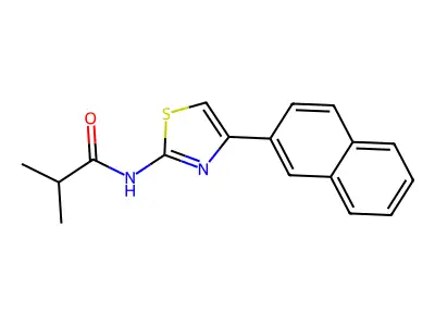 N-(4-(naphthalen-2-yl)thiazol-2-yl)isobutyramide structure