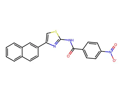N-[4-(naphthalen-2-yl)-1,3-thiazol-2-yl]-4-nitrobenzamide structure
