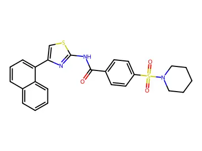 N-(4-naphthalen-1-yl-1,3-thiazol-2-yl)-4-piperidin-1-ylsulfonylbenzamide structure