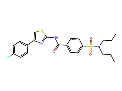 4-(dipropylsulfamoyl)-N-[4-(4-fluorophenyl)-1,3-thiazol-2-yl]benzamide structure