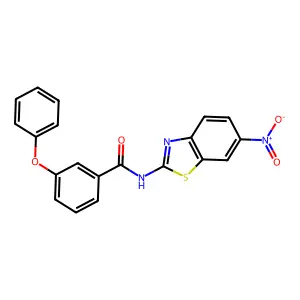 N-(6-nitro-1,3-benzothiazol-2-yl)-3-phenoxybenzamide structure