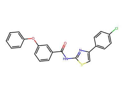 N-[4-(4-chlorophenyl)-1,3-thiazol-2-yl]-3-phenoxybenzamide structure