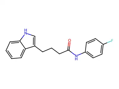 N-(4-fluorophenyl)-4-(1H-indol-3-yl)butanamide structure