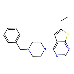 4-(4-Benzylpiperazin-1-yl)-6-ethylthieno[2,3-d]pyrimidine structure