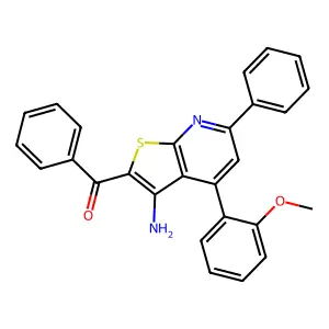 [3-Amino-4-(2-methoxyphenyl)-6-phenylthieno[2,3-b]pyridin-2-yl](phenyl)methanone structure