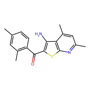 (3-Amino-4,6-dimethylthieno[2,3-b]pyridin-2-yl)(2,4-dimethylphenyl)methanone structure