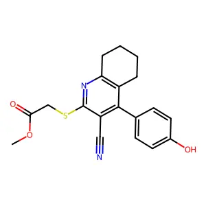methyl {[3-cyano-4-(4-hydroxyphenyl)-5,6,7,8-tetrahydro-2-quinolinyl]thio}acetate structure