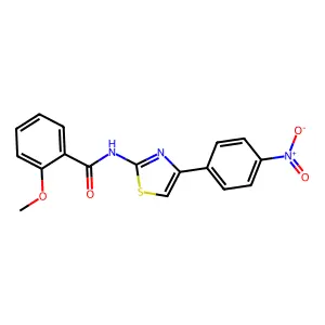 2-methoxy-N-[4-(4-nitrophenyl)-1,3-thiazol-2-yl]benzamide structure