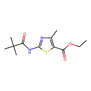 Ethyl 2-(2,2-dimethylpropanoylamino)-4-methyl-1,3-thiazole-5-carboxylate structure