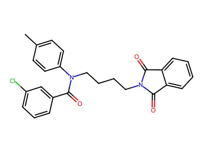 3-chloro-N-(4-(1,3-dioxoisoindolin-2-yl)butyl)-N-(p-tolyl)benzamide structure