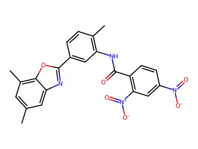 N-[5-(5,7-Dimethyl-benzooxazol-2-yl)-2-methyl-phenyl]-2,4-dinitro-benzamide structure