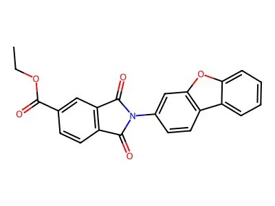 Ethyl 2-dibenzofuran-3-yl-1,3-dioxoisoindole-5-carboxylate structure