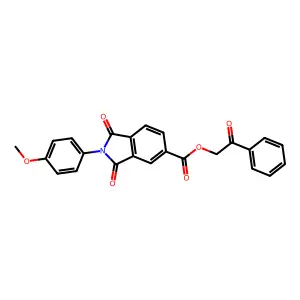 2-Oxo-2-phenylethyl 2-(4-methoxyphenyl)-1,3-dioxo-5-isoindolinecarboxylate structure