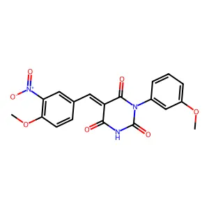 (5E)-5-[(4-methoxy-3-nitrophenyl)methylidene]-1-(3-methoxyphenyl)-1,3-diazinane-2,4,6-trione structure