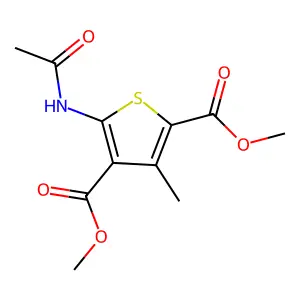 5-Acetylamino-3-methyl-thiophene-2,4-dicarboxylic acid dimethyl ester structure