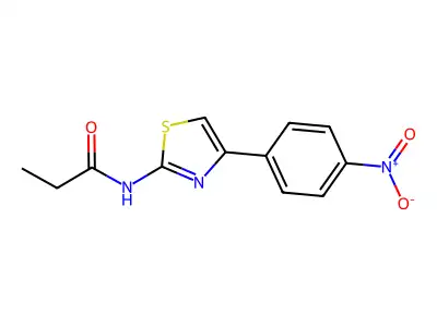 N-[4-(4-nitrophenyl)-1,3-thiazol-2-yl]propanamide structure