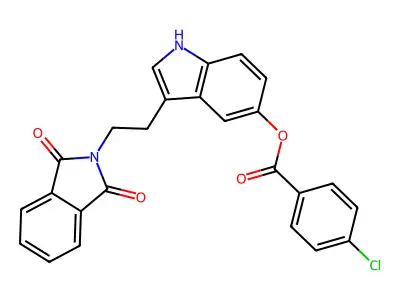 3-(2-(1,3-dioxoisoindolin-2-yl)ethyl)-1H-indol-5-yl 4-chlorobenzoate structure