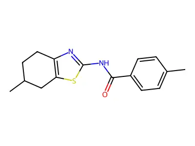 4-methyl-N-(6-methyl-4,5,6,7-tetrahydro-1,3-benzothiazol-2-yl)benzamide structure