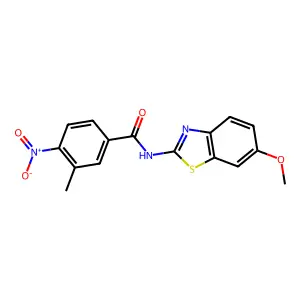 N-(6-methoxy-1,3-benzothiazol-2-yl)-3-methyl-4-nitrobenzamide structure
