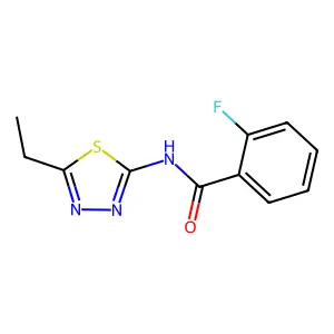 N-(5-ethyl-1,3,4-thiadiazol-2-yl)-2-fluorobenzamide structure