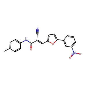2-Cyano-N-(4-methylphenyl)-3-(5-(3-nitrophenyl)-2-furyl)-2-propenamide structure