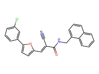 3-[5-(3-Chlorophenyl)-2-furanyl]-2-cyano-N-(1-naphthalenylmethyl)-2-propenamide structure