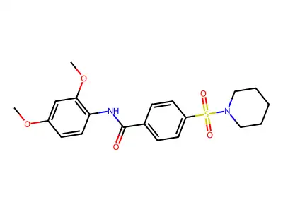 N-(2,4-dimethoxyphenyl)-4-(piperidin-1-ylsulfonyl)benzamide structure
