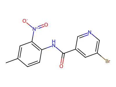 5-bromo-N-(4-methyl-2-nitrophenyl)pyridine-3-carboxamide structure