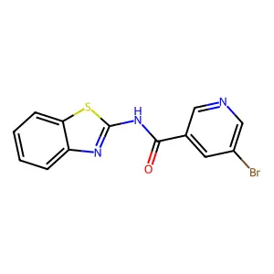 N-(1,3-benzothiazol-2-yl)-5-bromopyridine-3-carboxamide structure