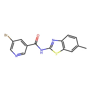 5-bromo-N-(6-methyl-1,3-benzothiazol-2-yl)pyridine-3-carboxamide structure