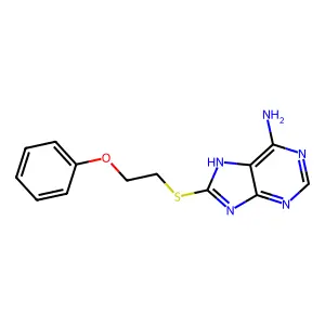 8-(2-phenoxyethylsulfanyl)-7H-purin-6-amine structure
