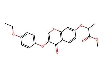 methyl 2-((3-(4-ethoxyphenoxy)-4-oxo-4H-chromen-7-yl)oxy)propanoate structure