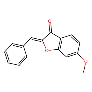 (2Z)-2-benzylidene-6-methoxy-1-benzofuran-3(2H)-one structure