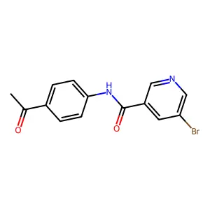 N-(4-acetylphenyl)-5-bromonicotinamide structure
