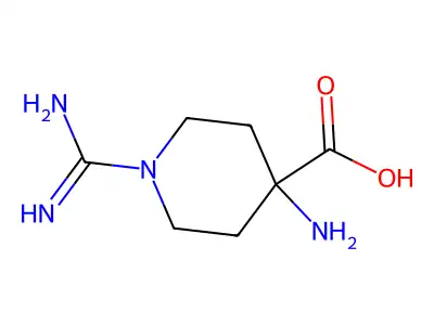 4-Amino-1-(aminoiminomethyl)-4-piperidinecarboxylic acid structure