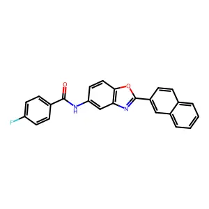 4-fluoro-N-(2-naphthalen-2-yl-1,3-benzoxazol-5-yl)benzamide structure